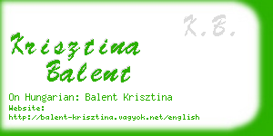 krisztina balent business card